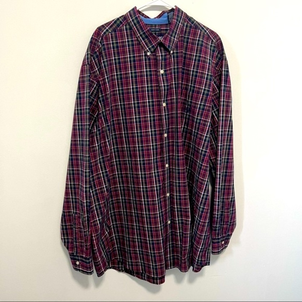 Chaps mens red stripe button shirt Sz 3xl